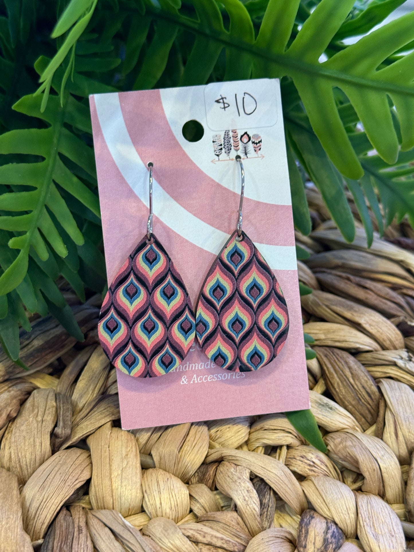 UV Printed Retro Reverie Dangle Earrings