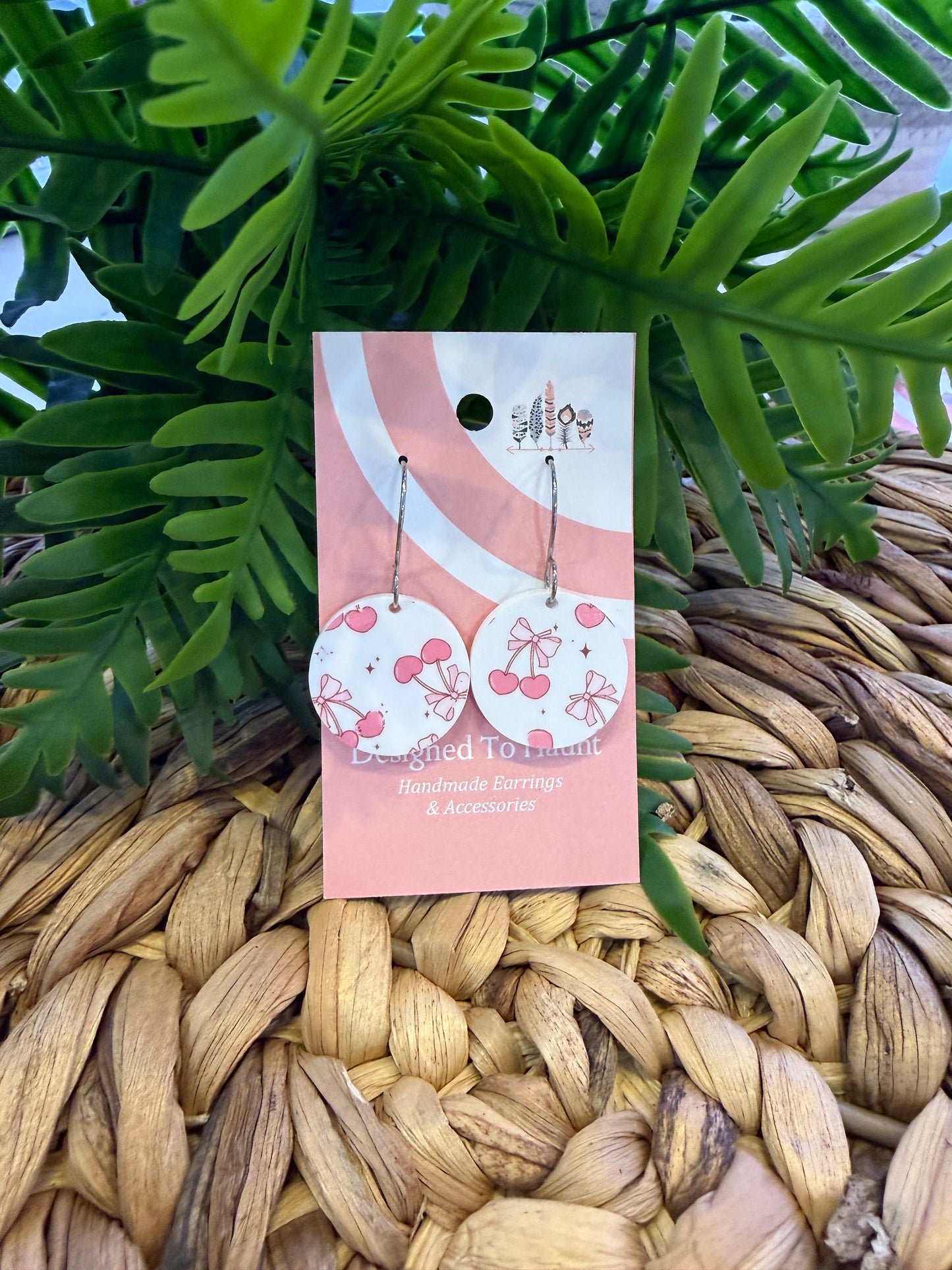 UV Printed Cherry Darling Dangle Earrings