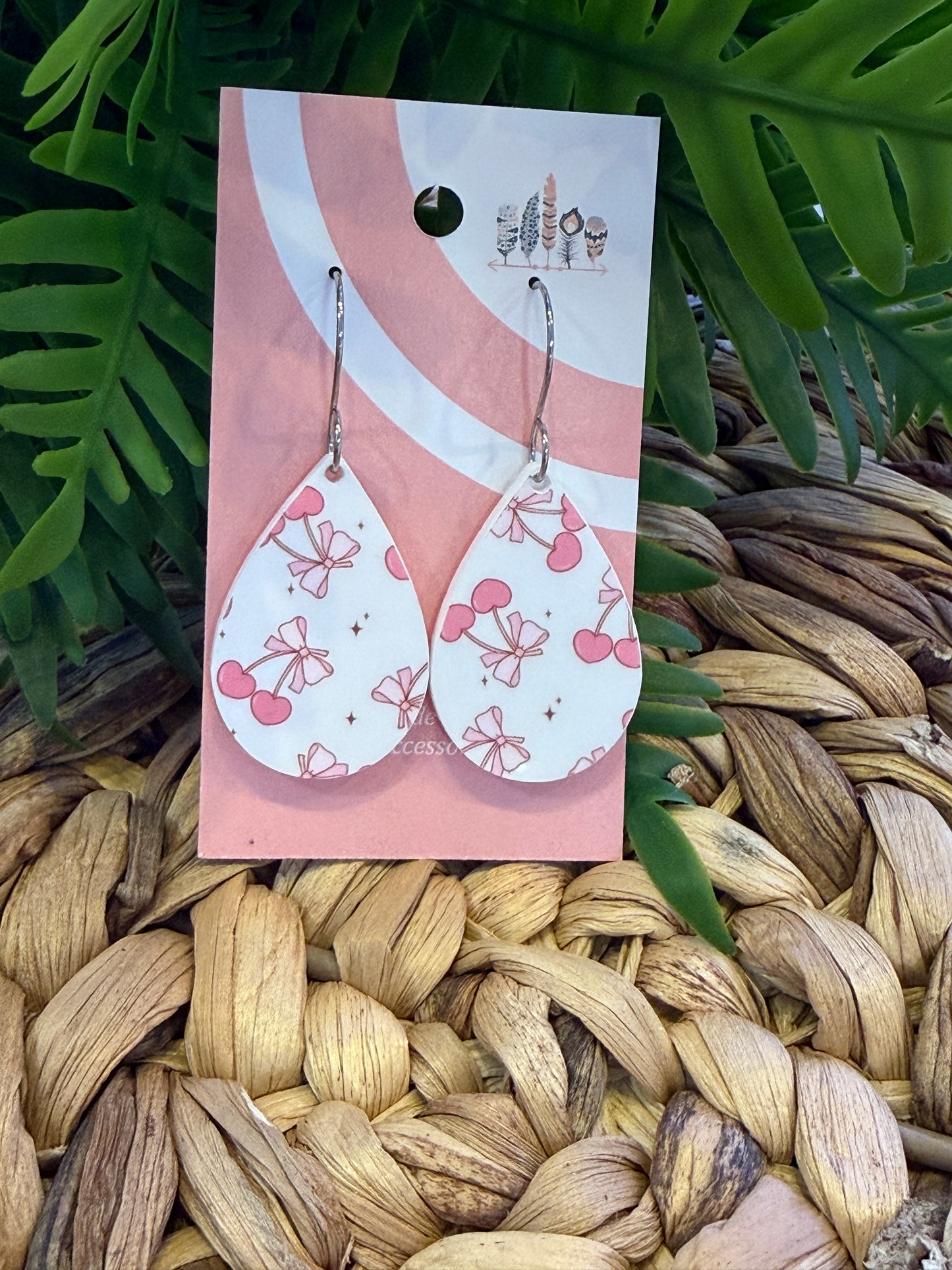UV Printed Cherry Darling Dangle Earrings