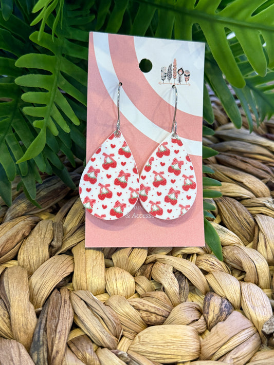 UV Printed Strawberry Crush Dangle Earrings