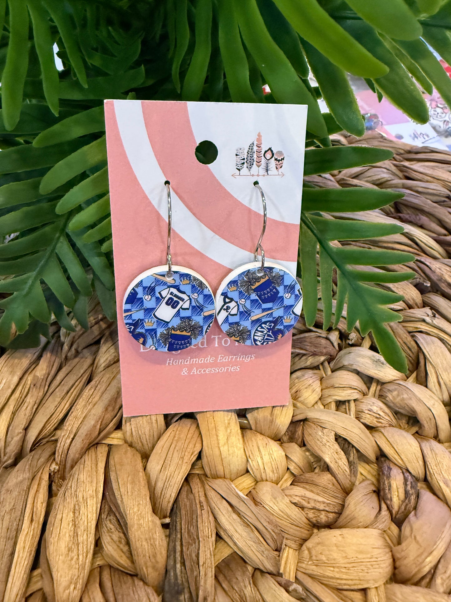 UV Printed Royals Scatter Print Dangle Earrings