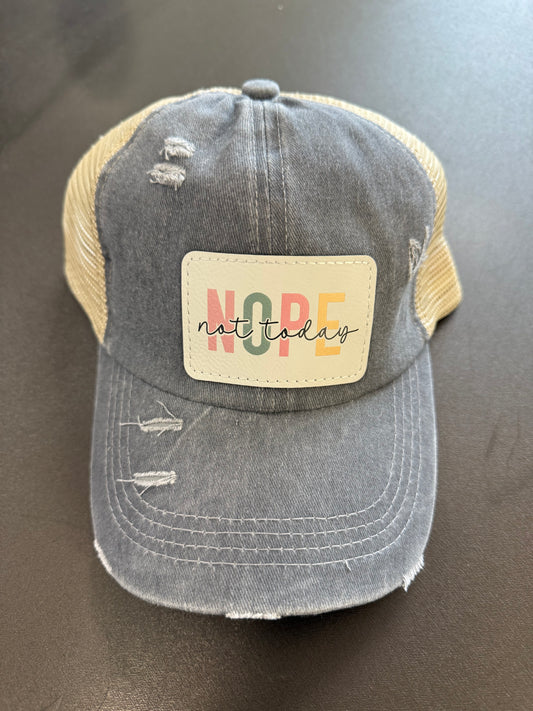UV Printed Not Today Women's Ponytail Hat