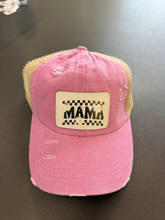 UV Printed Daisy Mama Women's Ponytail Hat