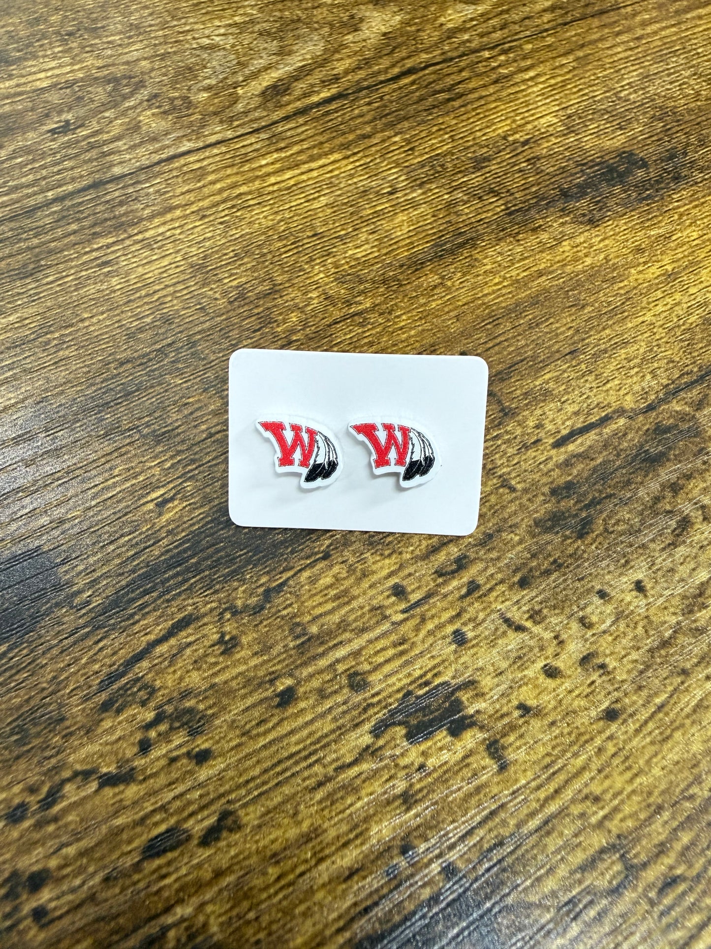 Wamego Red Raiders Spirit Acrylic Stud Earrings