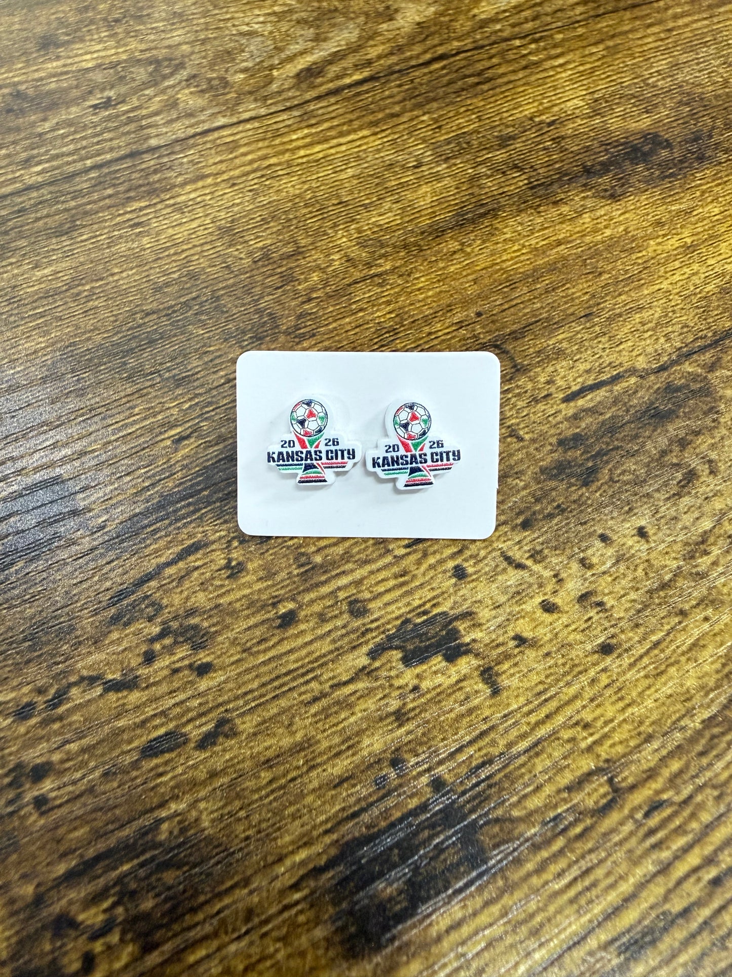 KC Host City Soccer Acrylic Stud Earrings