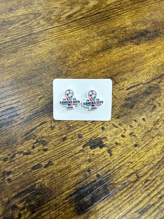 KC Host City Soccer Acrylic Stud Earrings