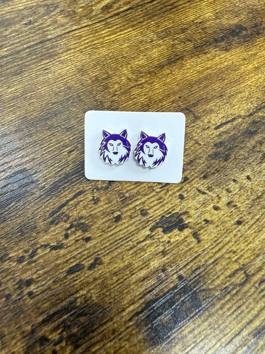 Huskies Spirit Custom Color Acrylic Stud Earrings