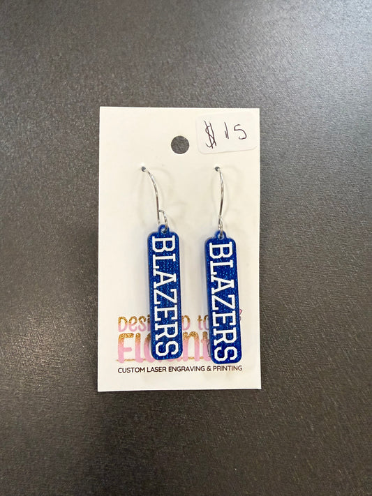 UV Printed High School Acrylic Blazers Dangle Earrings