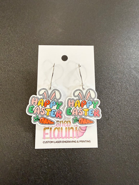 Happy Easter Acrylic Dangle Earrings