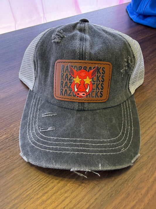 UV Printed Razorbacks Bold Spirit Women's Ponytail Hat