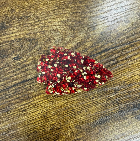 Red and Gold Glitter Arrowhead Magnet