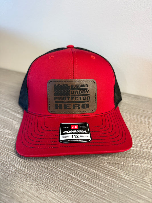 Husband, Daddy, Protector, Hero Men's Richardson 112 Trucker Hat