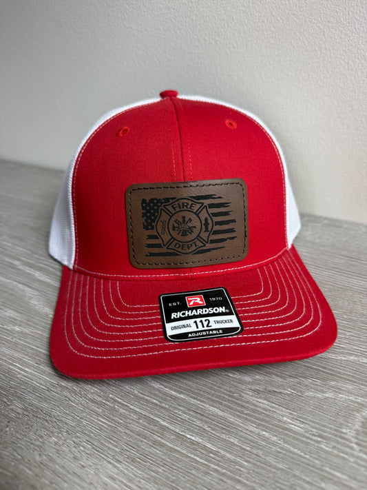 Firefighter Flag Men's Richardson 112 Trucker Hat