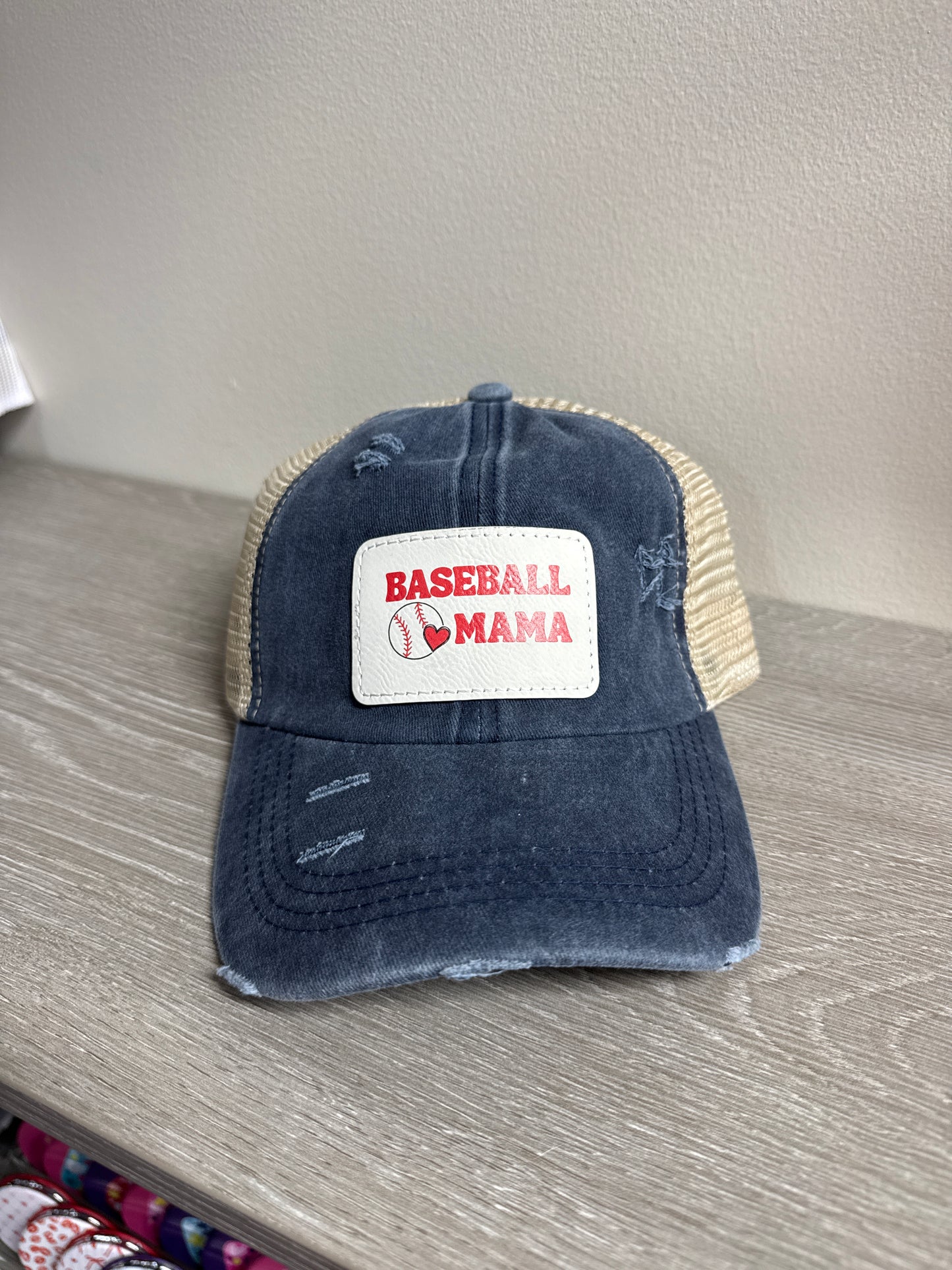 UV Printed Baseball Mama Women's Ponytail Hat