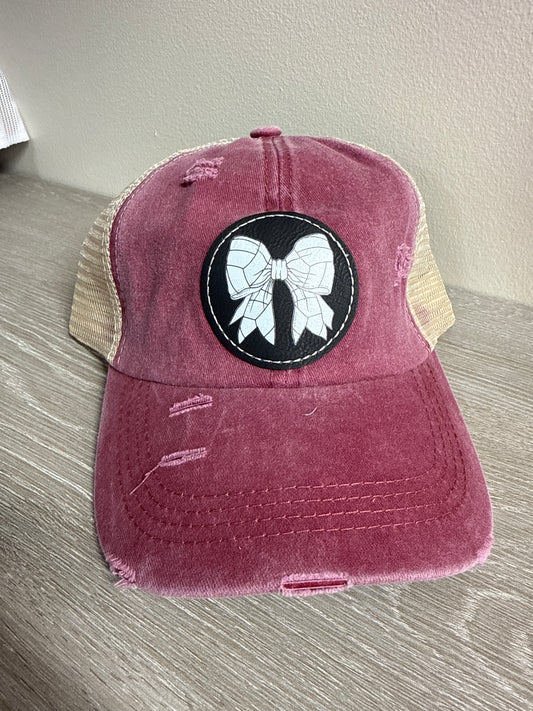 Volleyball Bow Women's Ponytail Hat