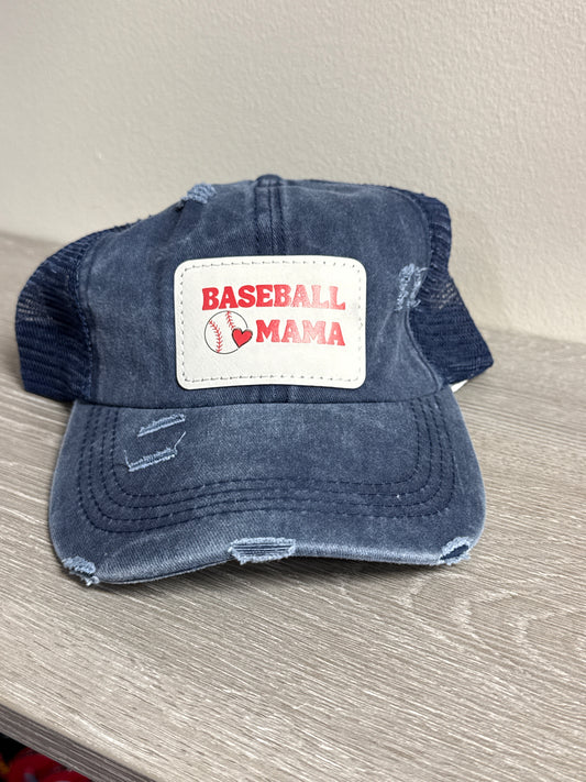 UV Printed Baseball Mama Women's Ponytail Hat