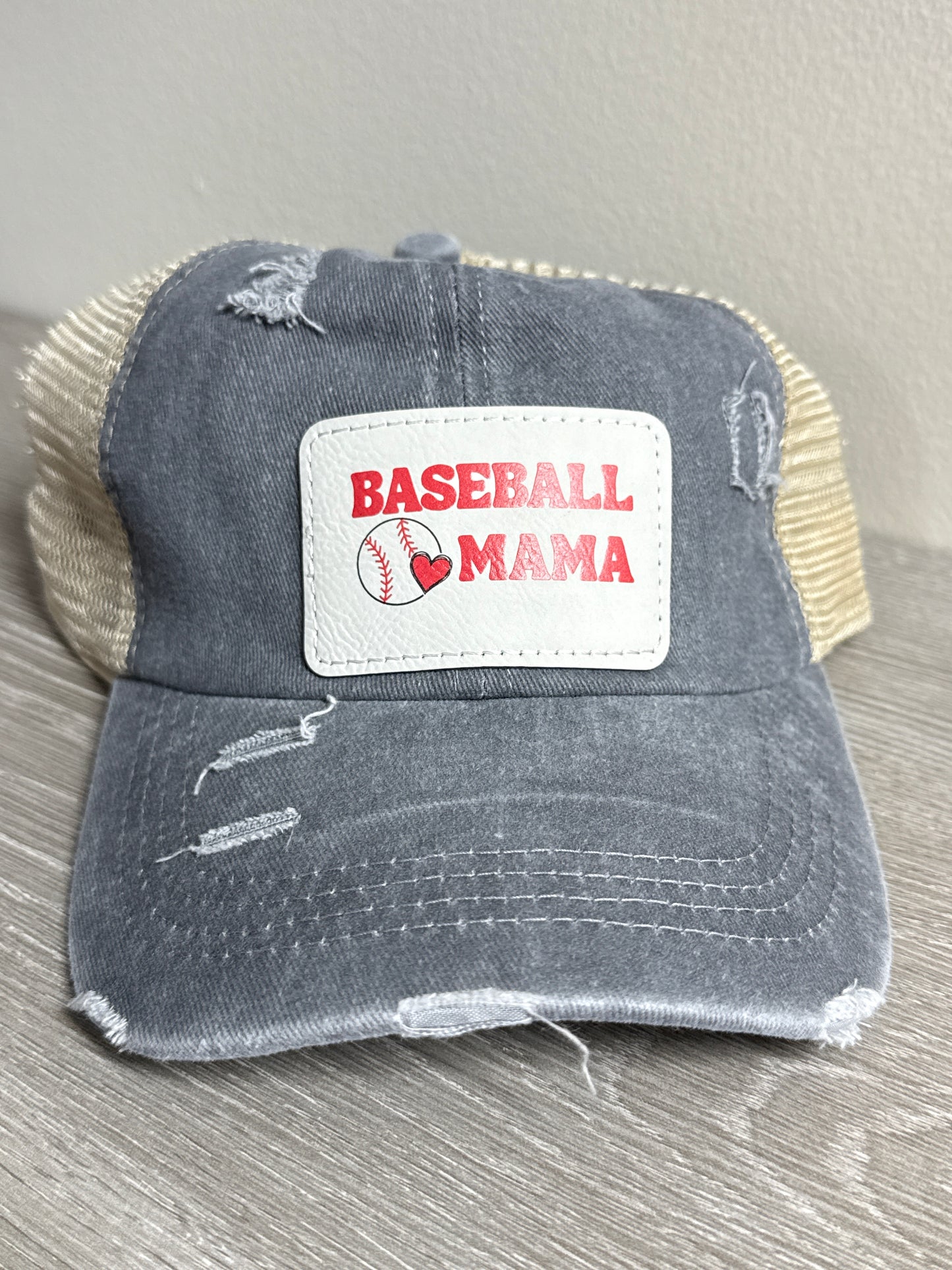 UV Printed Baseball Mama Women's Ponytail Hat