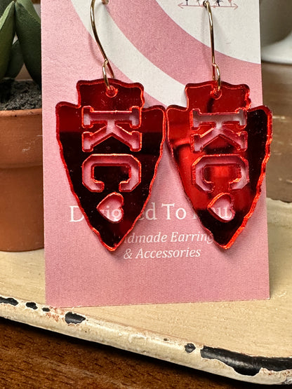 KC Heart Cutout Dangle Earrings