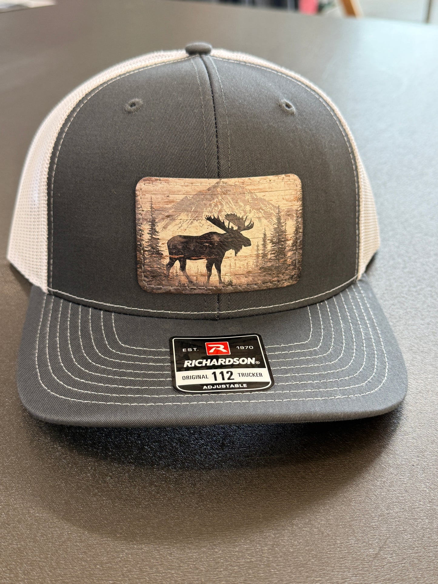 UV Printed Moose Scene Men's Richardson 112 Trucker Hat