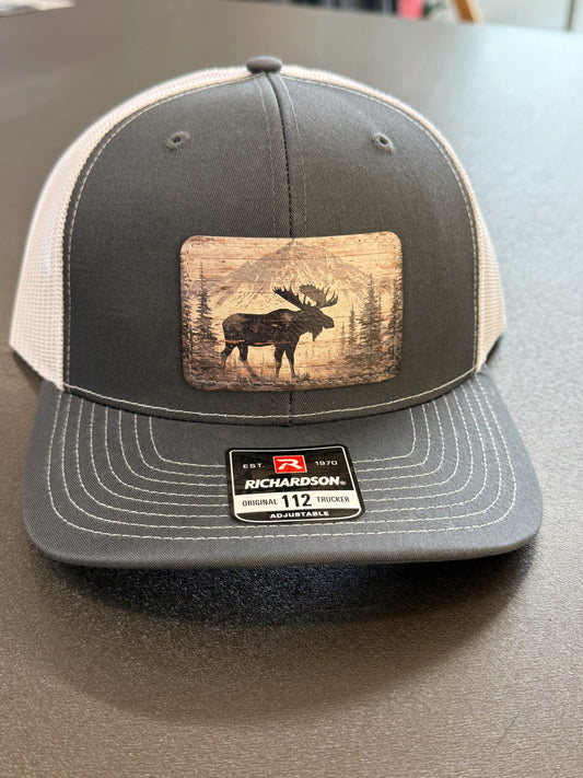 UV Printed Moose Scene Men's Richardson 112 Trucker Hat