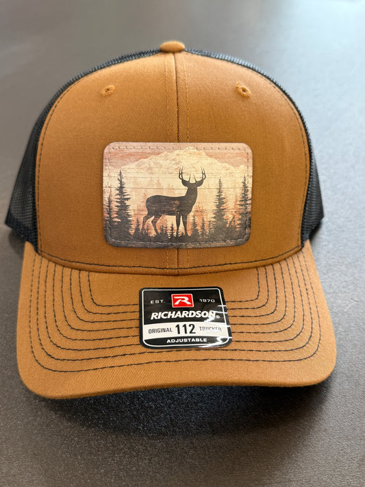 UV Printed Buck Scene Men's Richardson 112 Trucker Hat