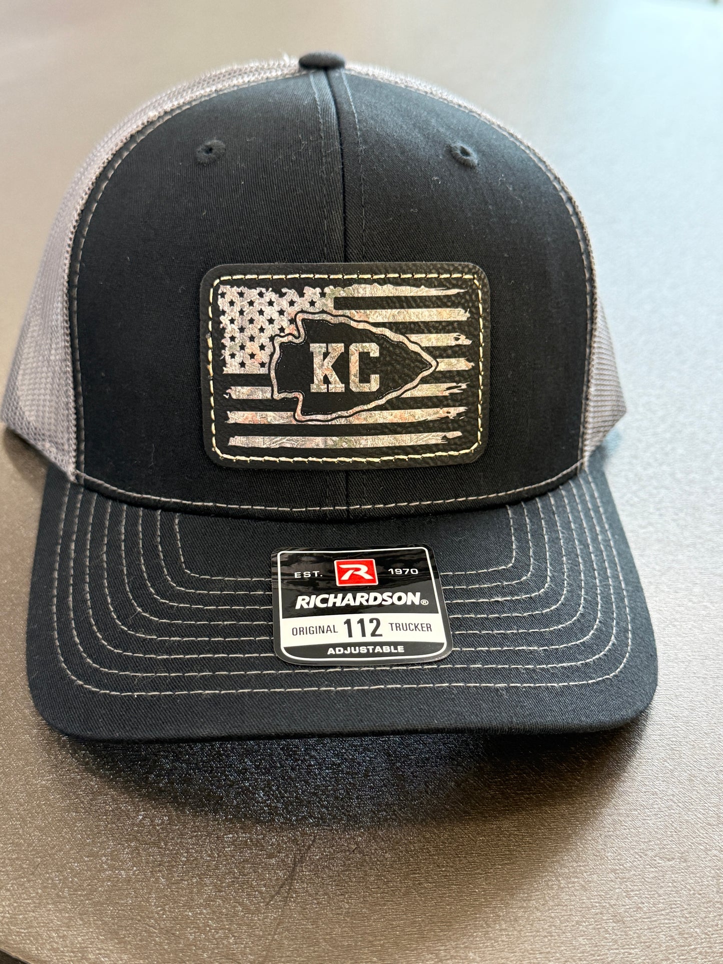 UV Printed KC Camo Flag Men's Richardson 112 Trucker Hat
