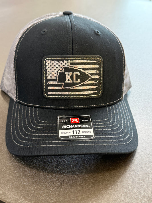 UV Printed KC Camo Flag Men's Richardson 112 Trucker Hat