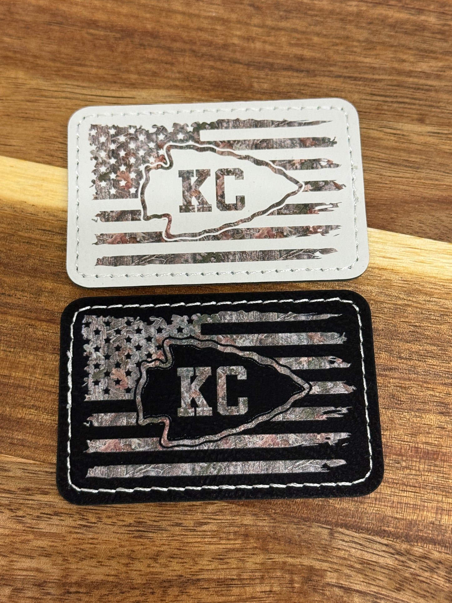 UV Printed KC Camo Flag Leatherette Patch