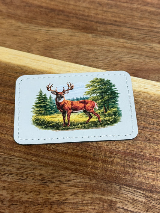 UV Printed Buck Field Leatherette Patch