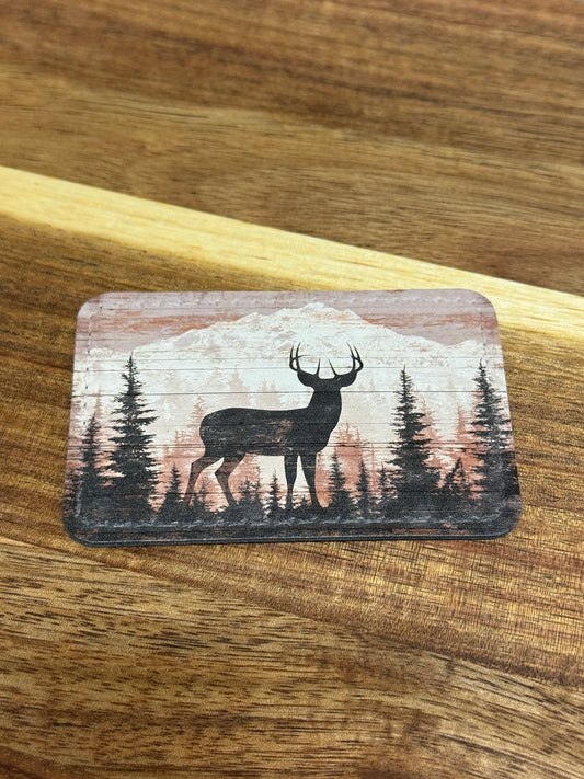 UV Printed Buck Scene Leatherette Patch