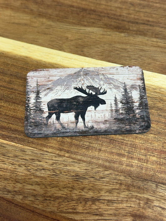 UV Printed Moose Scene Leatherette Patch
