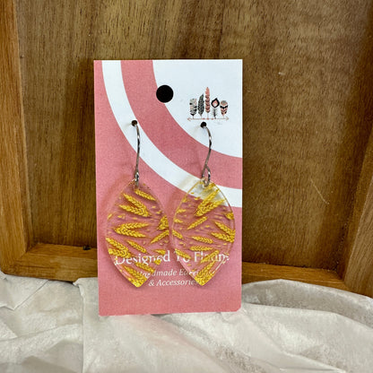 Wheat Scattered Print Dangle Earrings