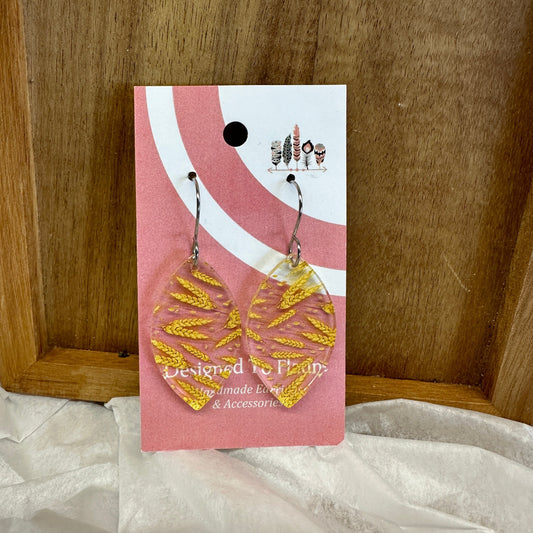 Wheat Scattered Print Dangle Earrings