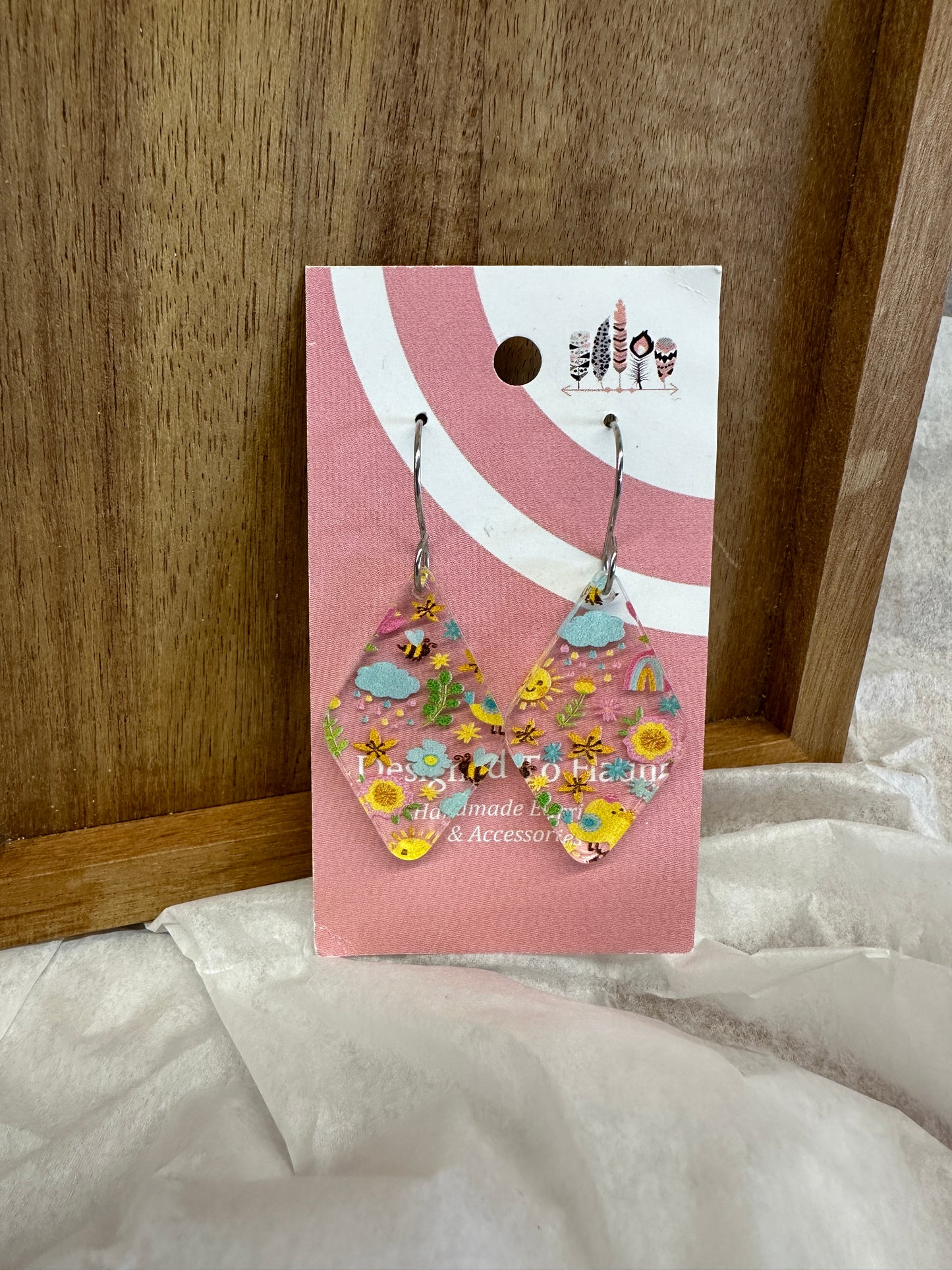 Chicks and Chickens Scattered Print Dangle Earrings