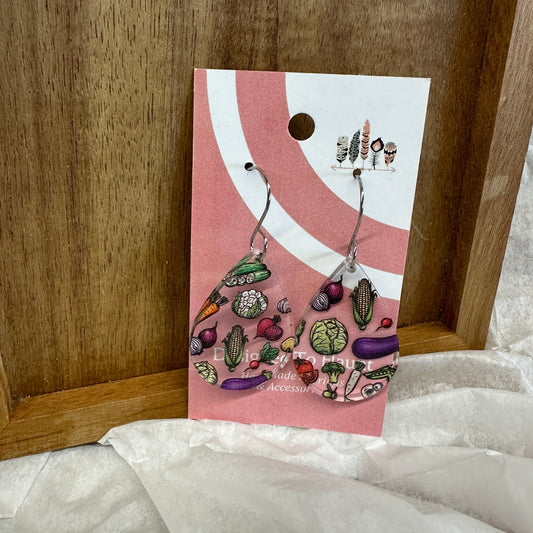 Vegetables Scattered Print Dangle Earrings