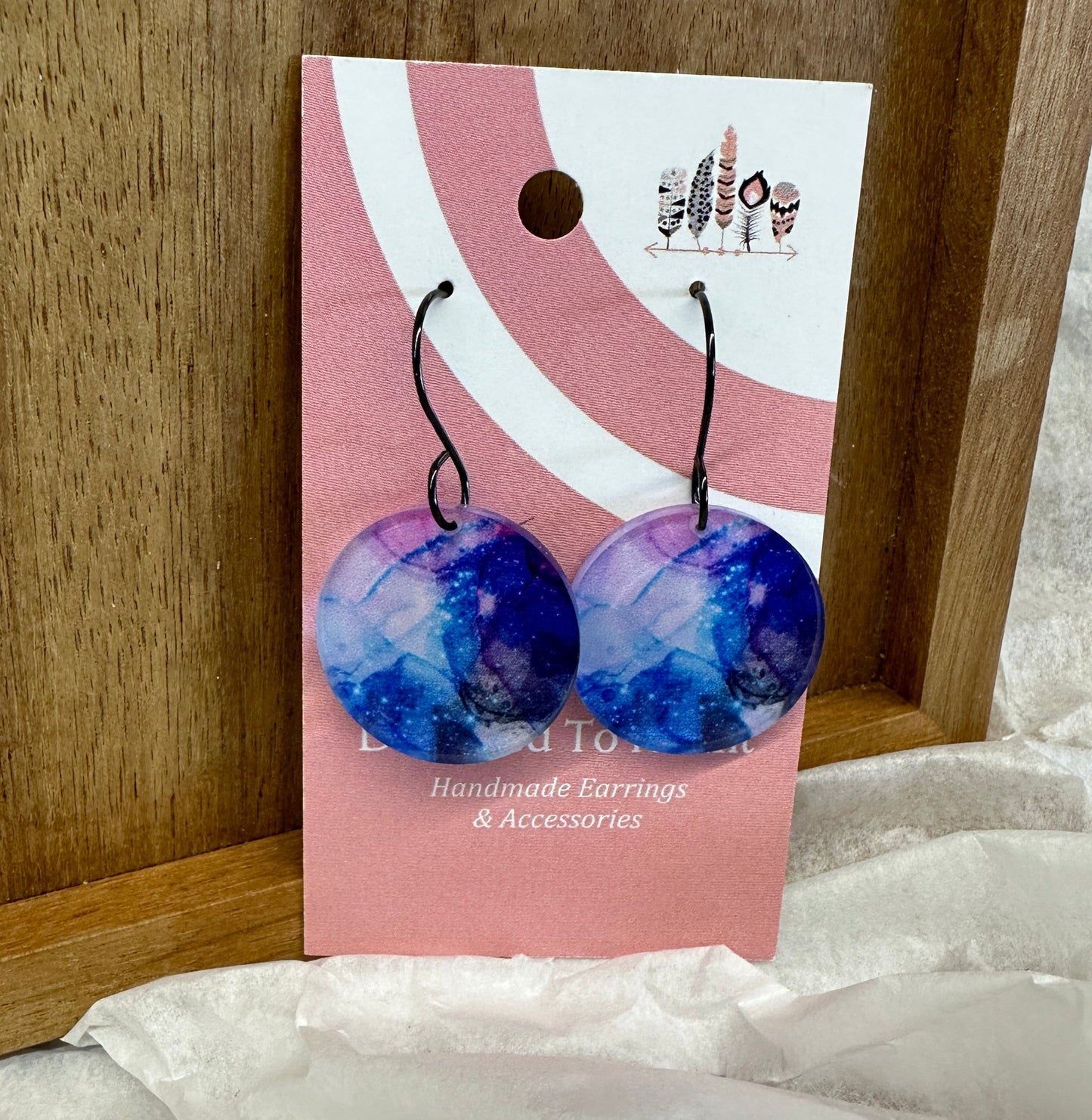 Valentine's Alcohol Print Dangle Earrings