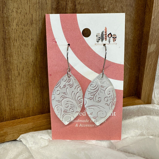 Wedding Scrolls Print Dangle Earrings
