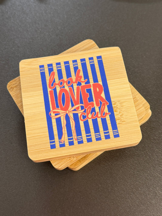 UV Printed Book Lover Club Wooden Coaster