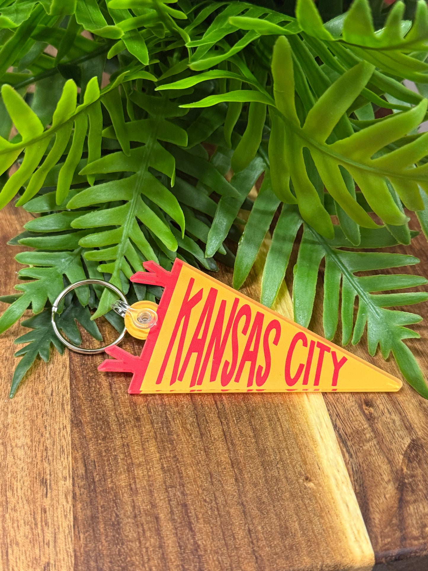 Red/Yellow Kansas City Pennant Keychain