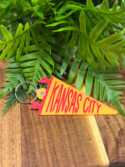 Red/Yellow Kansas City Pennant Keychain