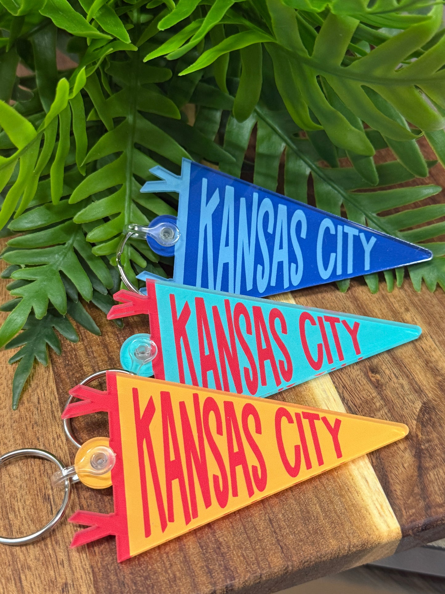 Red/Yellow Kansas City Pennant Keychain