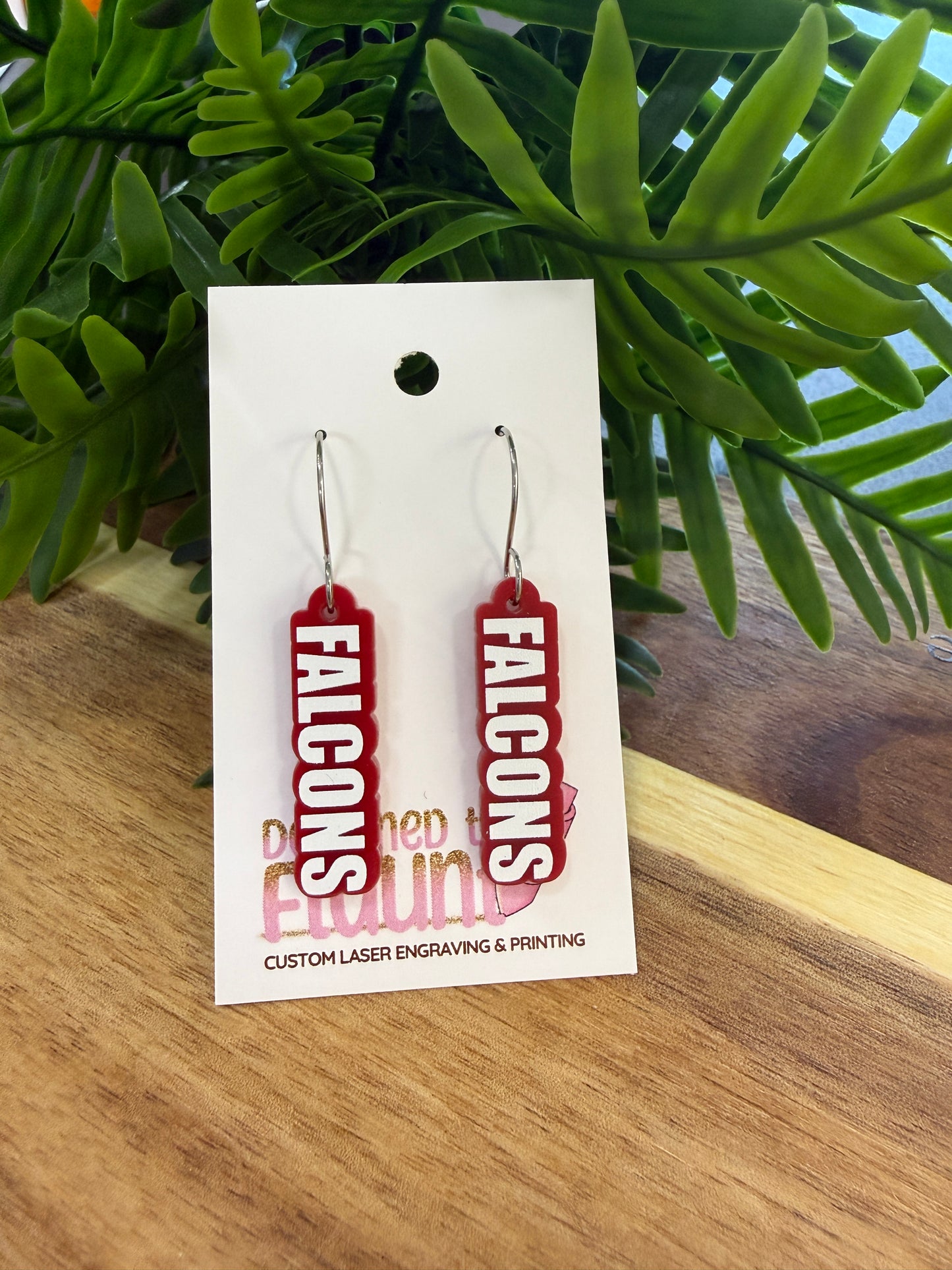 UV Printed Falcons Spirit Dangle Earrings