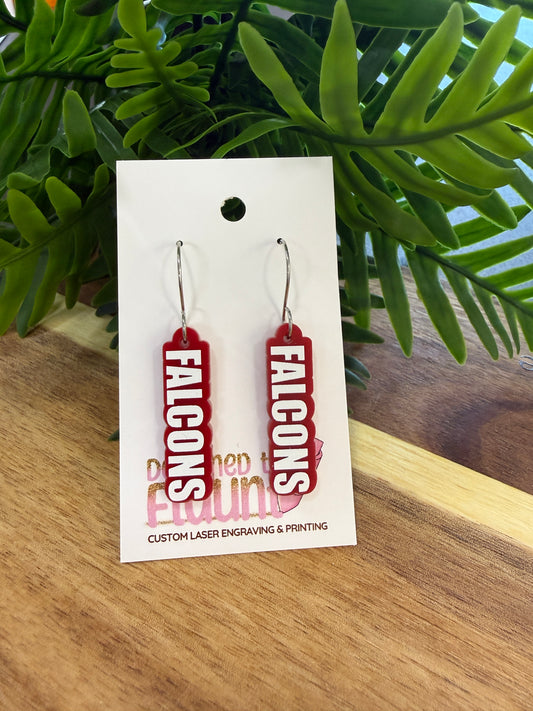 UV Printed Falcons Spirit Dangle Earrings