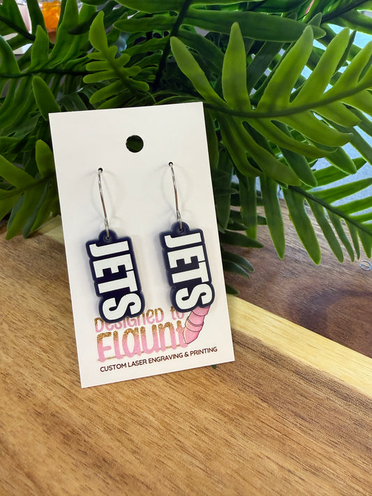 UV Printed Jets Spirit Dangle Earrings