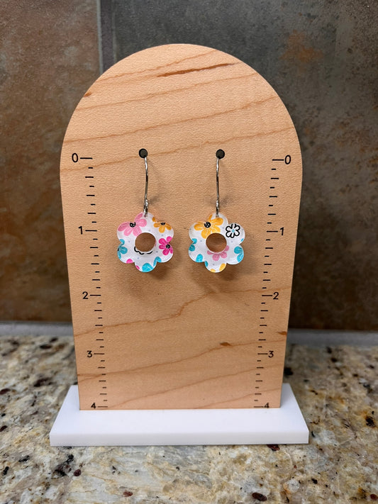 Mini Bloom Vibrant Blooms Acrylic Dangle Earrings