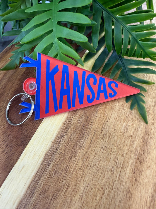Kansas Pennant Keychain