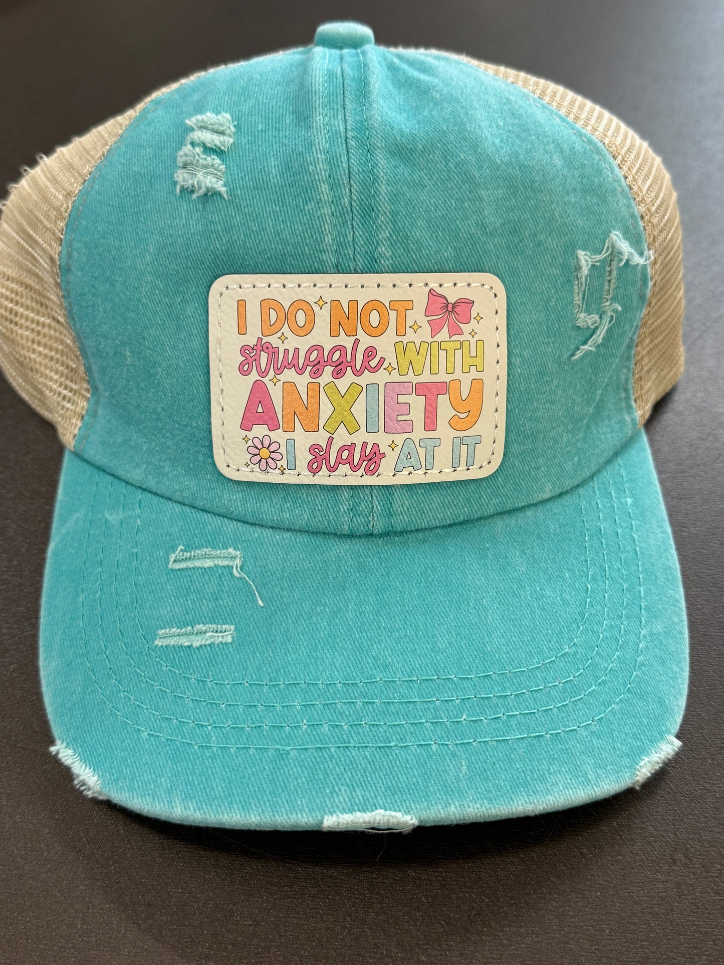 UV Printed I Slay Anxiety Women's Ponytail Hat
