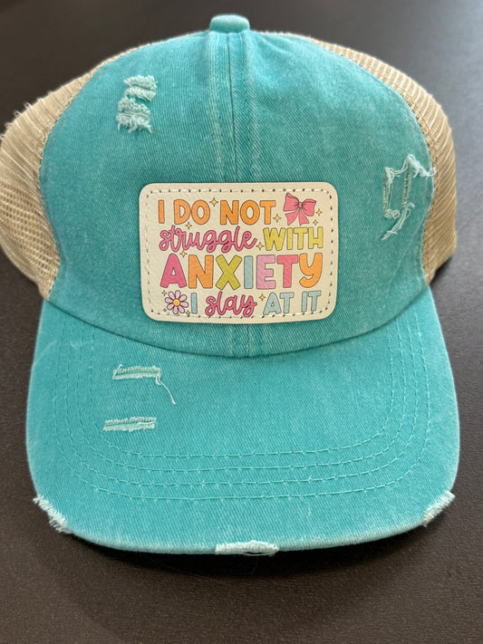 UV Printed I Slay Anxiety Women's Ponytail Hat