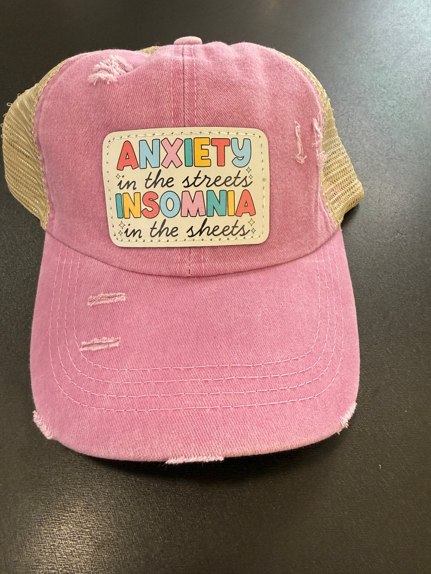 Anxiety in the Streets Insomnia in the Sheets Women's Ponytail Hat