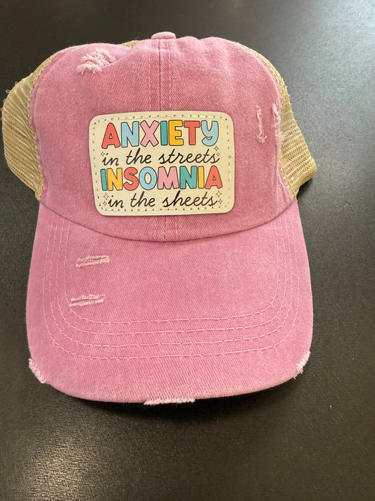 Anxiety in the Streets Insomnia in the Sheets Women's Ponytail Hat